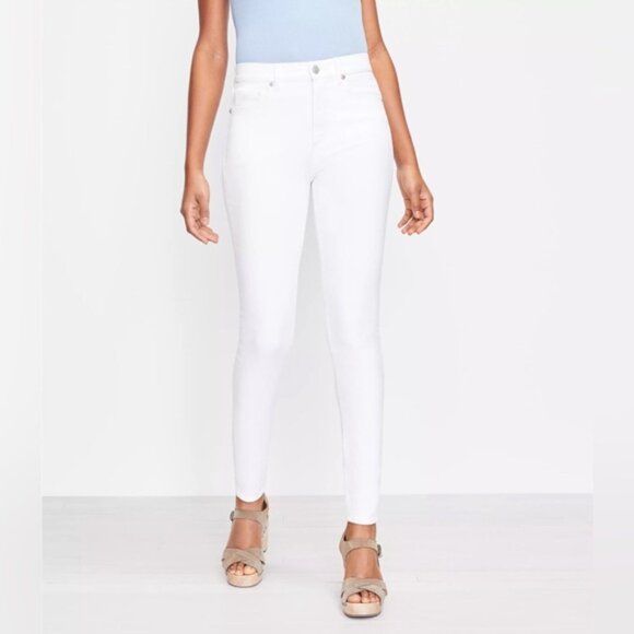 LOFT Curvy High Rise Waist Skinny Ankle Jean White New 30 Waist Size 10 White - Picture 3 of 7